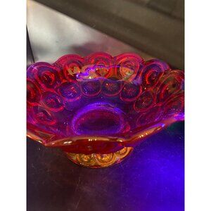 Moon N Star Amberina Large Pedestal Bowl